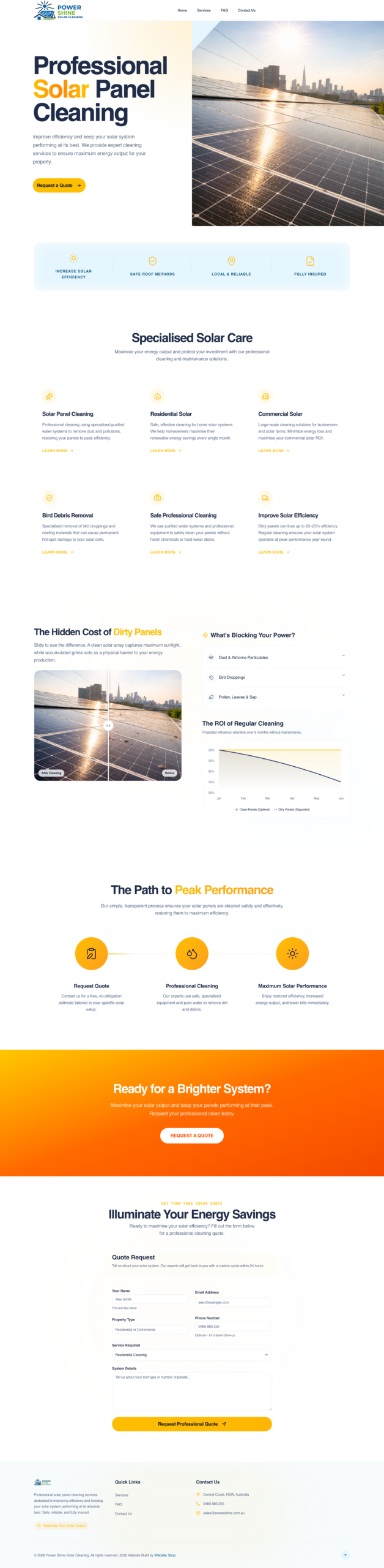 Power Shine Solar Cleaning website preview